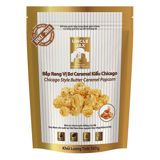 Bắp Rang UNC JAX Trà Xanh/ Caramel/ Socola/ Rong biển 70G