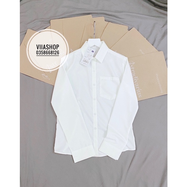 Sơ Mi Trắng Công Sở Dài Tay Túi Ngực