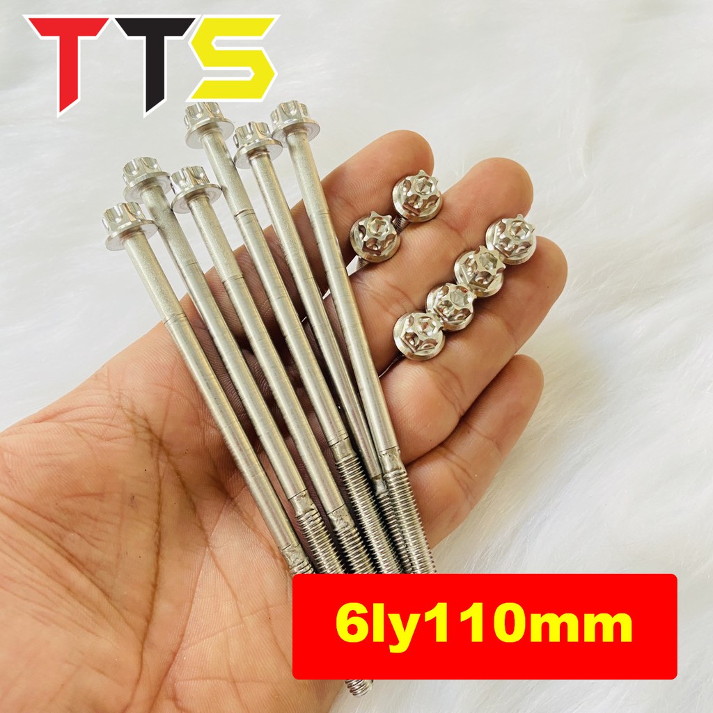 (6LY11 phân ) Ốc inox SALAYA thái 6ly110mm sử dụng lắp nắp tròn WAVE, DREAM hàng hiếm