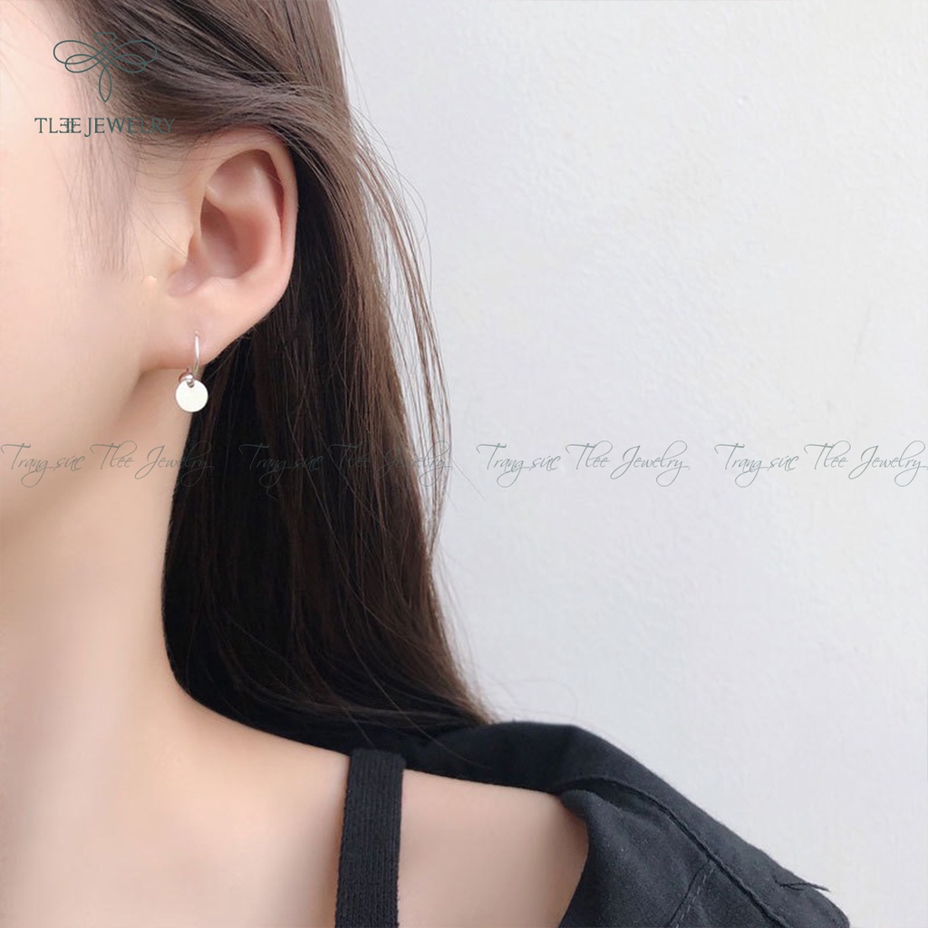 Khuyên tai bạc nữ TLEE tròn trơn mix charm dáng lạ NCJ B0143