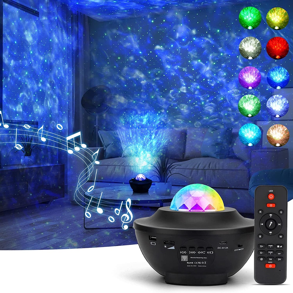 Loa Nghe Nhạc Bluetooth USB Có Đèn LED Hình Vũ Trụ Galaxy