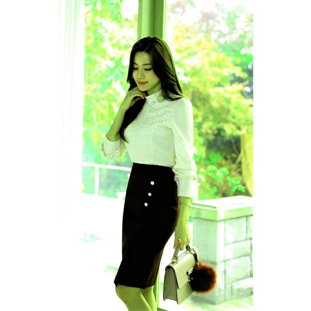 Chân váy bút chì 👗hàng thiết kế 💄 váy nữ xẻ trước chất liệu vải nhập co giản tốt MS22😘 | BigBuy360 - bigbuy360.vn