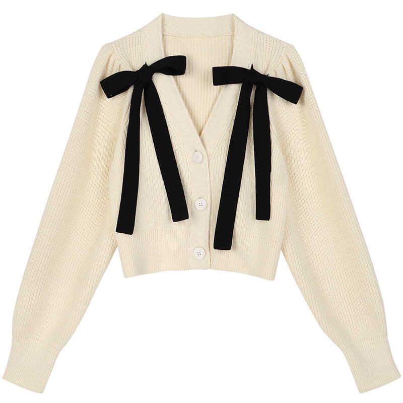 Áo dệt kim nữ tay dài cổ chữ V thời trang Hàn Quốc | BigBuy360 - bigbuy360.vn