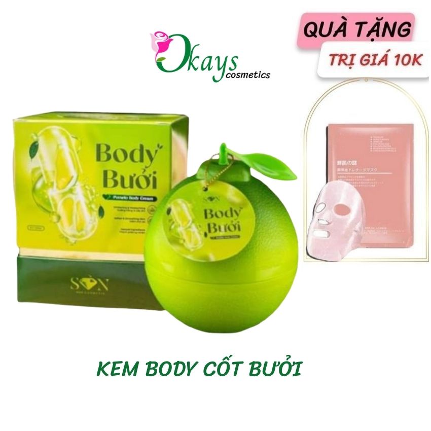 Kem body bưởi Okays OK134,Kem body vitamin kích trắng cấp tốc cốt ủ bưởi 200g- Okays