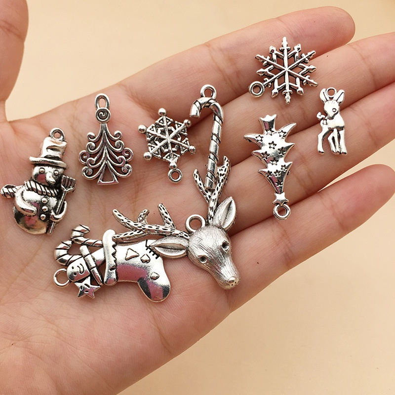 Set 50 Mặt Vòng cổ Hợp Kim Bạc Hình Giáng Sinh Dễ Thương