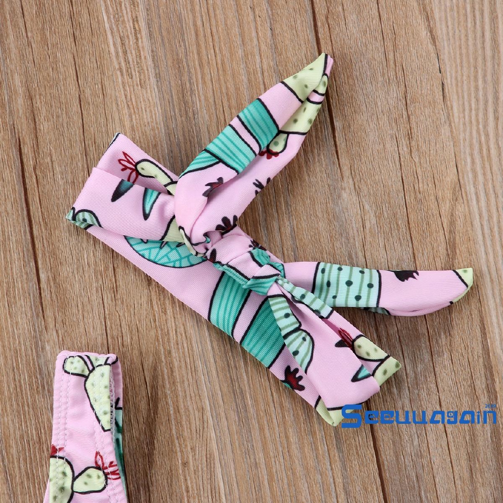Set Bikini liền thân + Băng đô nơ dễ thương cho bé gái