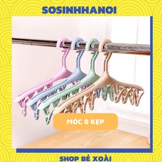 Móc phơi quần áo 8 kẹp xuất Nhật