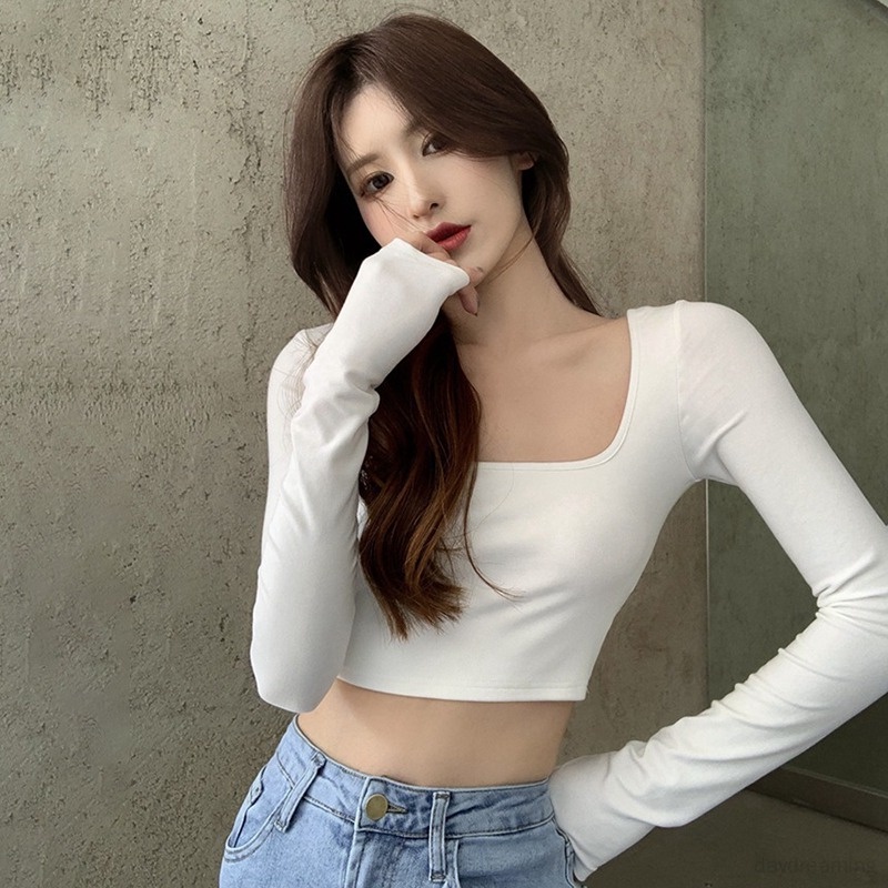 Áo Croptop Cổ Vuông Hở Lưng Cột Dây Phong Cách Hàn Quốc Thời Trang Quyến Rũ Cho Nữ