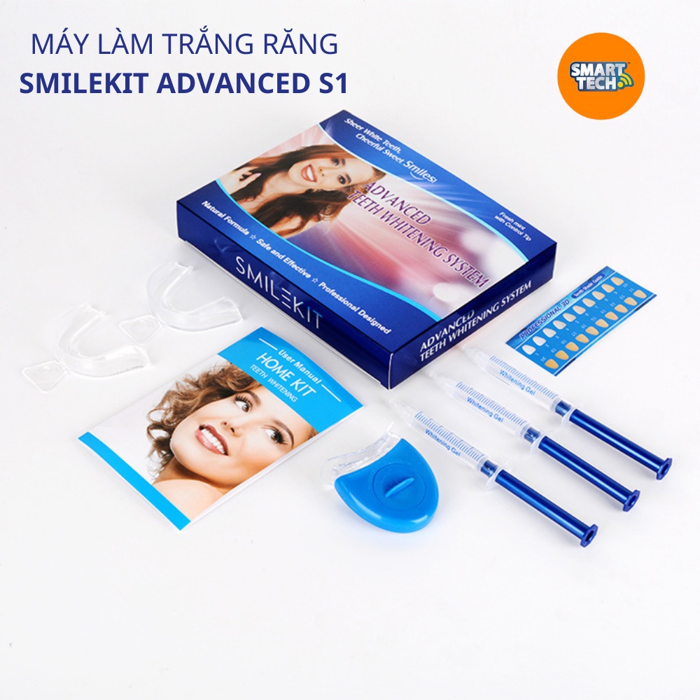 Bộ Kit Làm Trắng Răng Smile Kit 20 Minute S1 không ê buốt máy làm trắng răng tại nhà, không chứa Oxy già