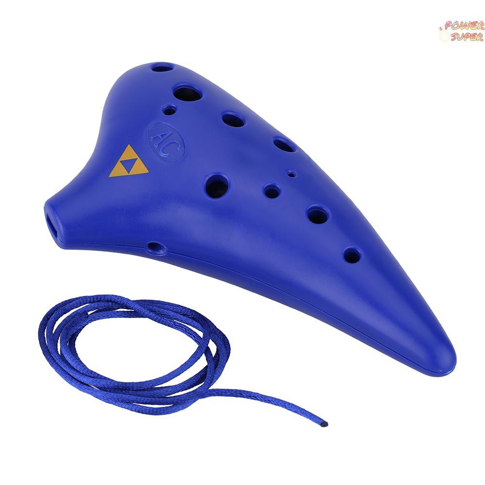 PSUPER 12 Holes Plastic Ocarina Flute Alto C Musical Instrument with Music Score for Music Lover and Beginner