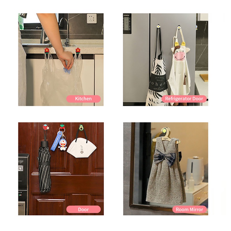 Móc Treo Đồ Gắn Xe Hơi Họa Tiết Hoạt Hình Trái Cây Dễ Thương