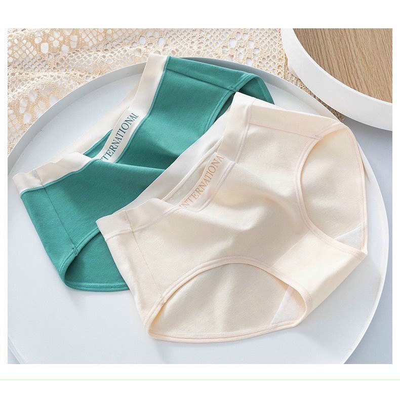 Quần lót cotton nữ, Quần chíp nữ cotton mềm mại tôn dáng Phối Chữ Tông Màu Cá Tính