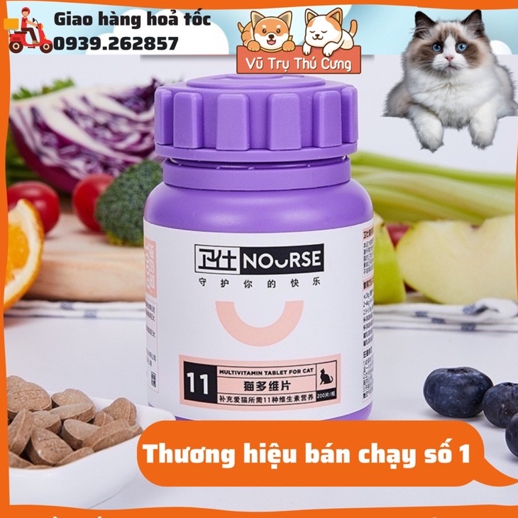 Vitamin cho Mèo Nourse 11, cho Mèo biếng ăn, dinh dưỡng cho Mèo