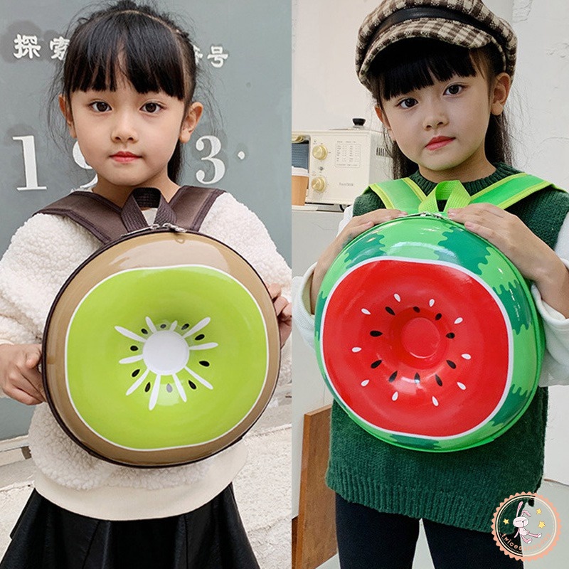 Balo Đi Học Vỏ Cứng Cỡ Nhỏ Họa Tiết Trái Cây Hoạt Hình Cho Bé Mẫu Giáo