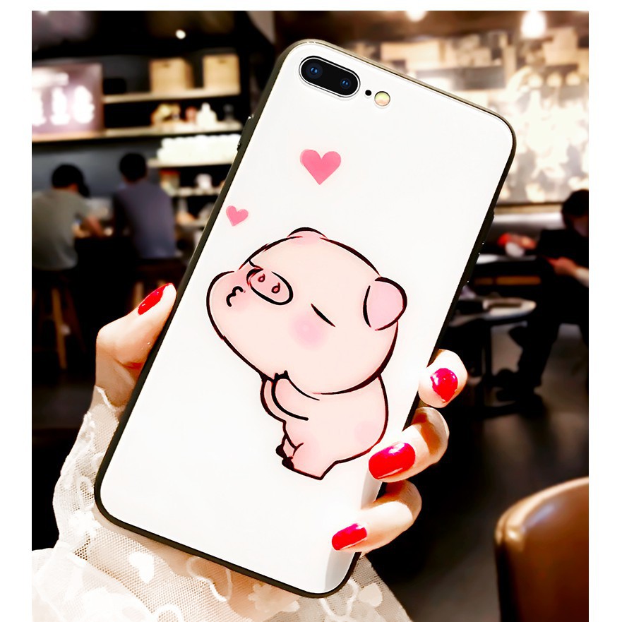 [ IPHONE ] Ốp Lưng Kính Cường Lực Lợn Kute - A093 | BigBuy360 - bigbuy360.vn