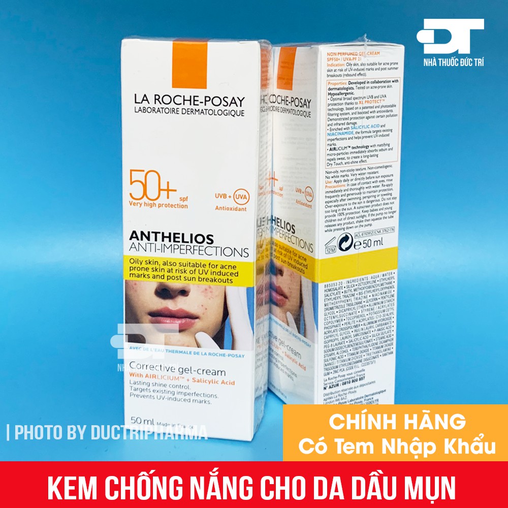 [CHÍNH HÃNG] Kem Chống Nắng La Roche Posay Anthelios Gel Cream SPF 50+ Cho Da Dầu