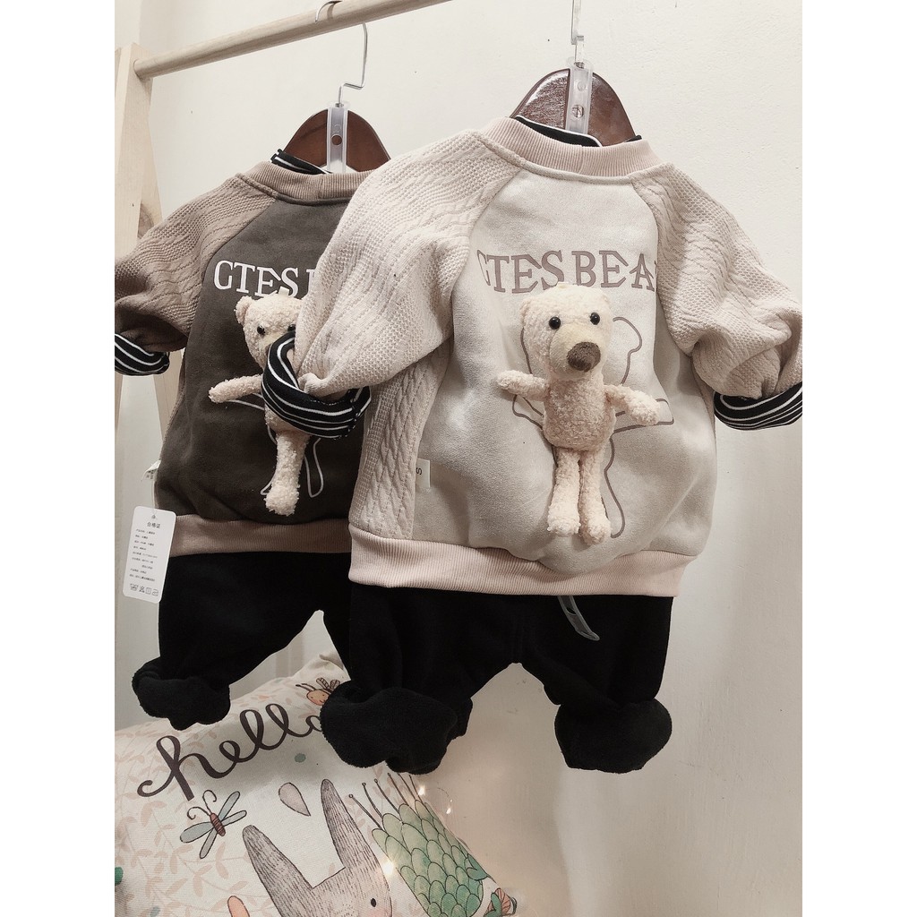 SET BỘ CADIGAN GẤU XINH  - 4 MÓN CHO BÉ TRAI 7-17KG