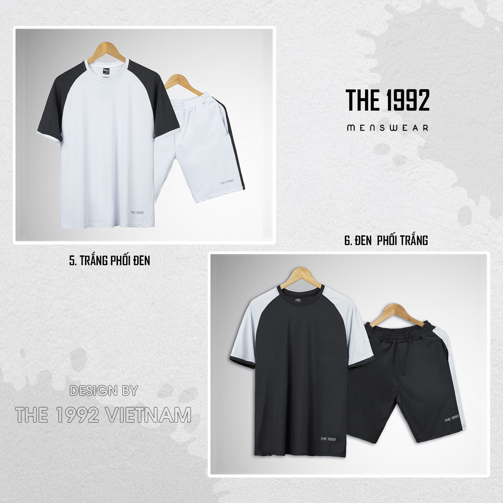 Bộ quần áo nam Bộ thể thao nam mặc nhà phối màu THE 1992