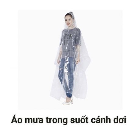 Áo Mưa Cánh Dơi Trong Suốt ( Loại Dày )