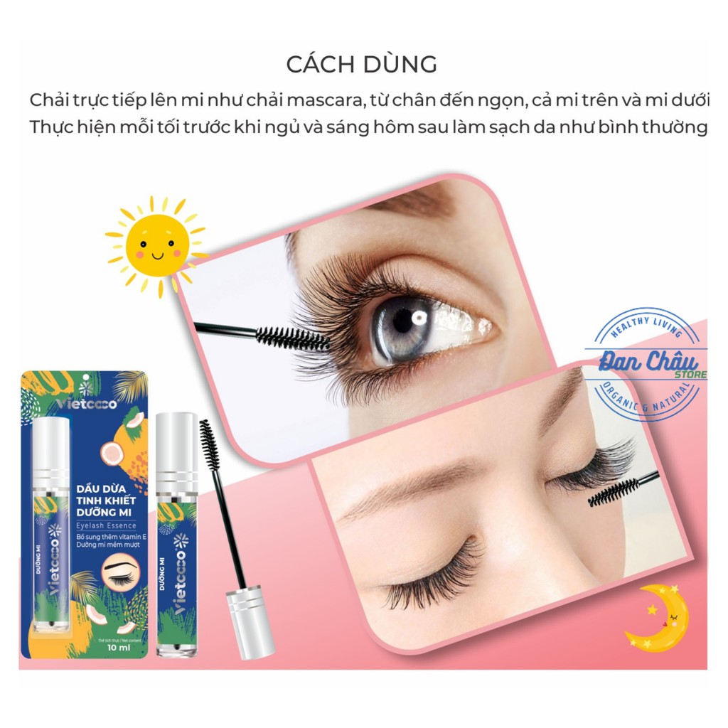 Dưỡng Mi Mascara Dầu Dừa🌴VIETCOCO🌴 Nguyên Chất Tinh Khiết Ép Lạnh Giúp Mi Lông Mày Mọc Dày, Dài Hơn, Giảm Gãy Rụng 10ml | BigBuy360 - bigbuy360.vn