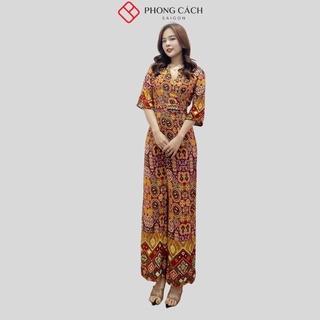 Jumpsuit lửng hoạ tiết cổ V tay lỡ - Phong Cách SAIGON