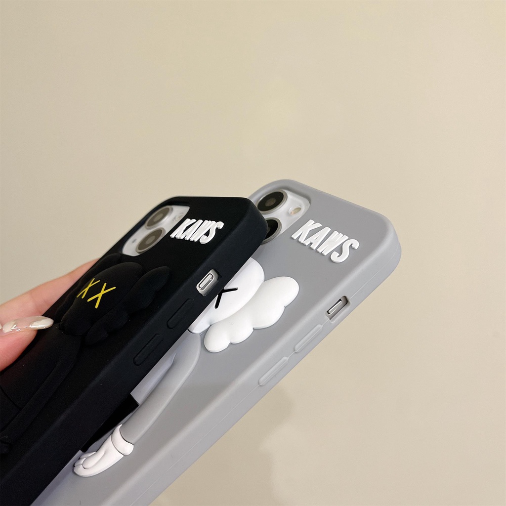 Ốp Điện Thoại Silicon Hình Kaws Có Dây Đeo Cho iPhone 13 12 11 Pro Max XR XS Max X 7 8 6 6S Plus