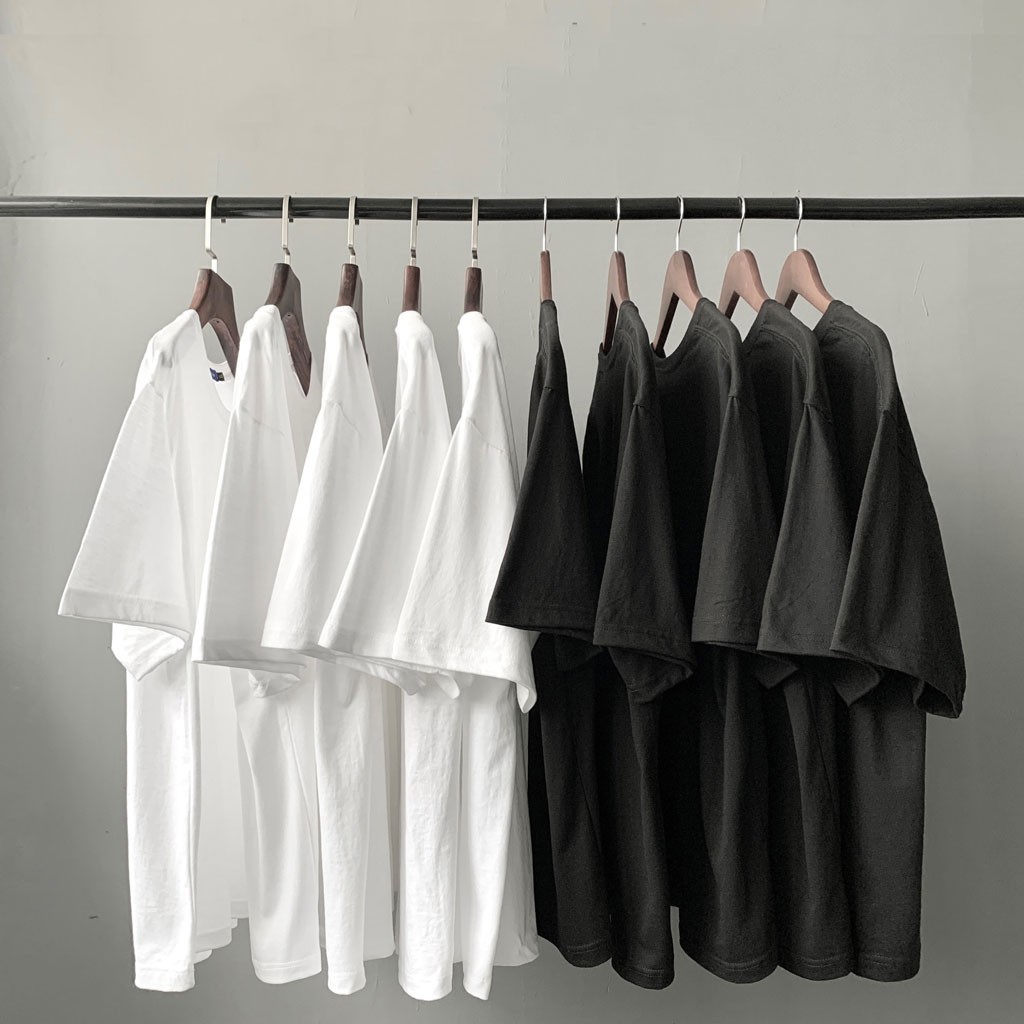 Áo thun tay lỡ form rộng trơn nam nữ oversize , áo thun trắng trơn form rộng unisex