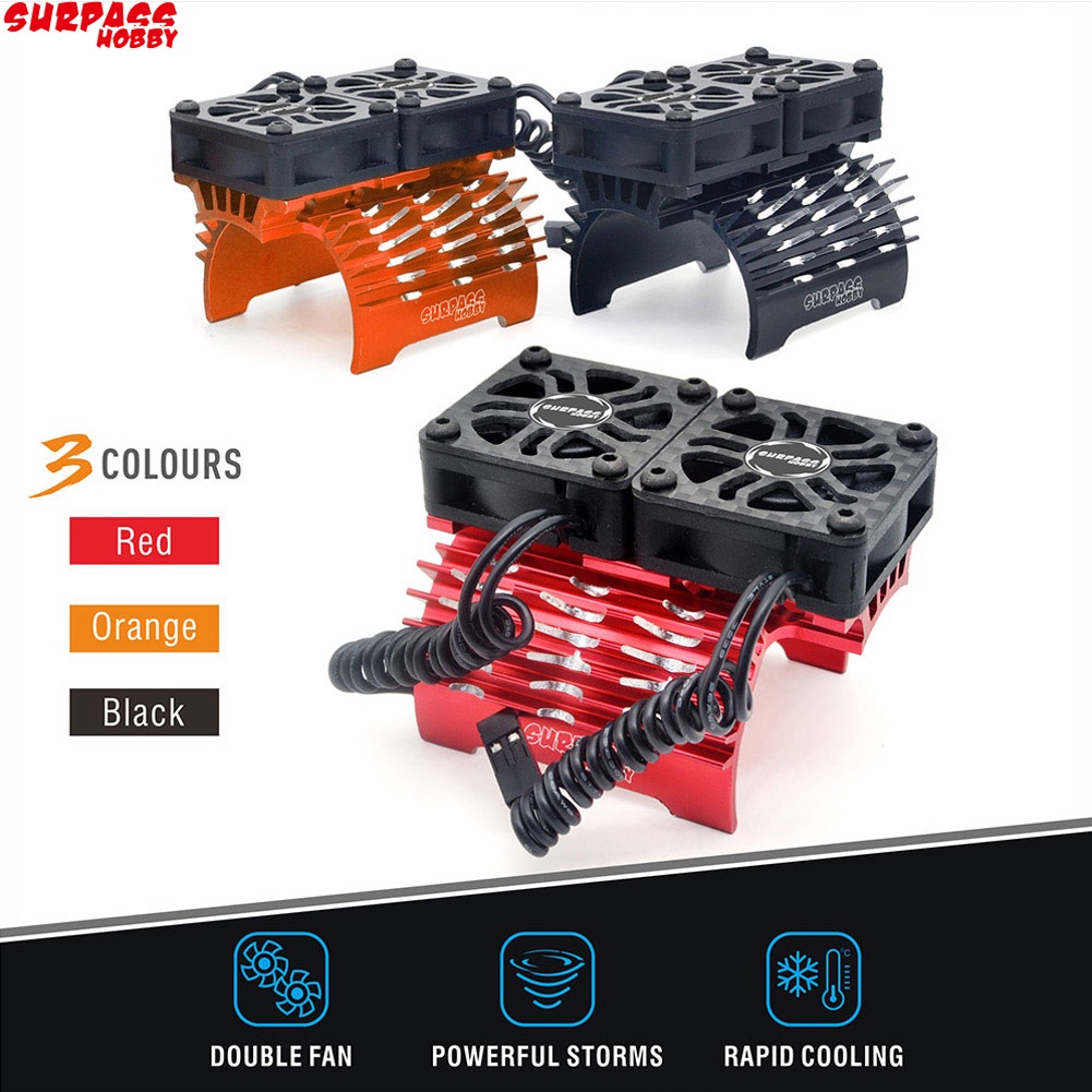 Quạt Tản Nhiệt Động Cơ 40mm Bằng Kim Loại Hai Cánh Quạt 1 / 5 1 / 8 1 / 10 RC 4068 4076 4274