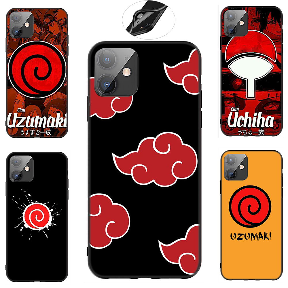Ốp điện thoại mềm in logo akatsuki Uchiha Itachi Naruto 67SF cho iPhone 12 Mini 11 Pro Max 12mini