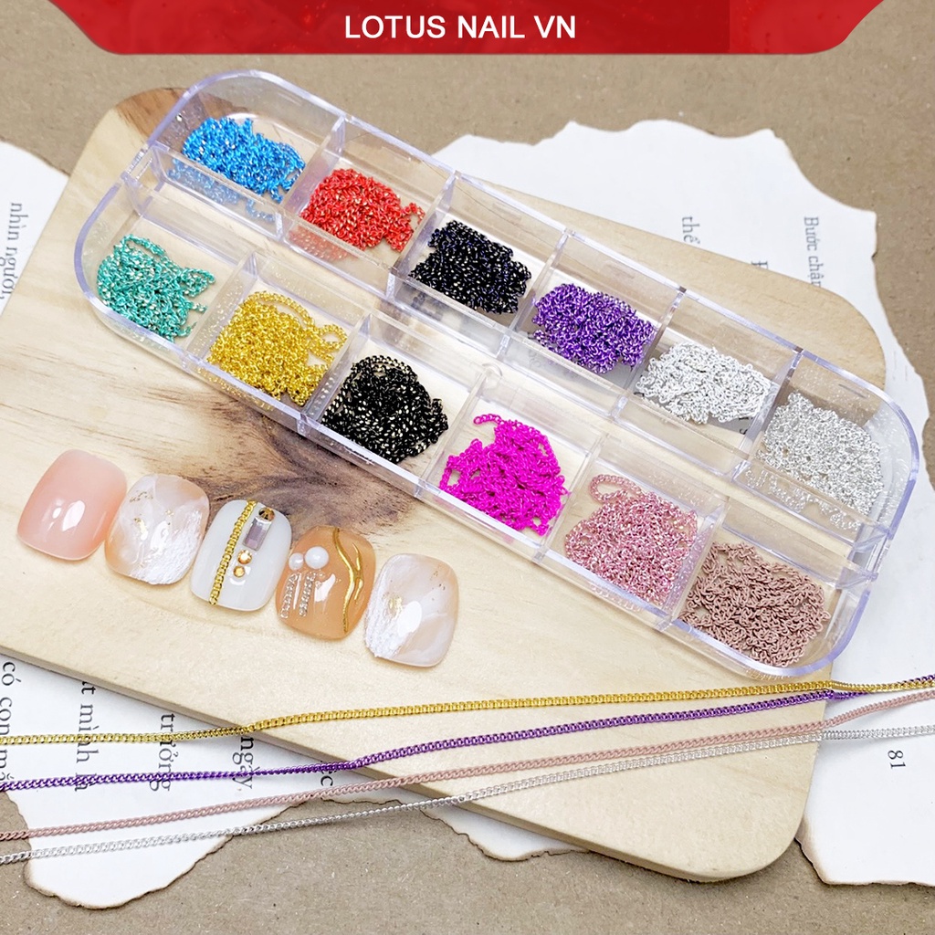 Xích nail, xích trang trí móng nhiều màu