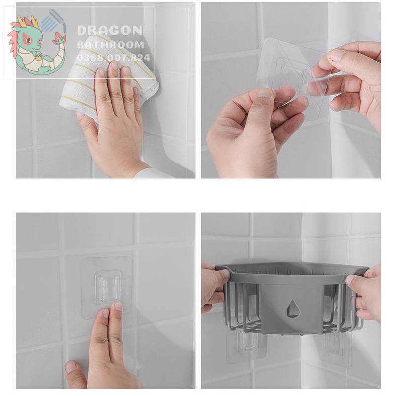 Kệ góc mini dán tường Giá để đồ nhà tắm, nhà bếp mini , nhỏ gọn tiện dụng sạch sẽ-LO-73