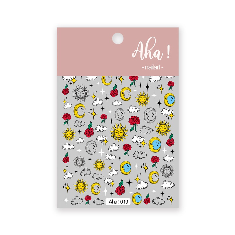 Hình dán móng tay - Sticker dán móng mặt trời A019