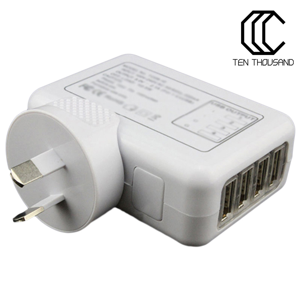 T~☎️5V 2.1A 10W 4 Port USB Home Wall Charger AC Adapter AU Plug for Phone