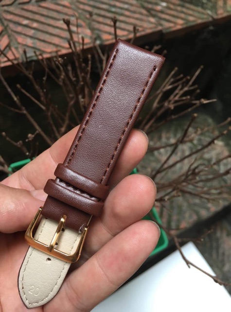 Dây da đồng hồ nam da trơn  kích thước 18mm,20mm,22mm | BigBuy360 - bigbuy360.vn