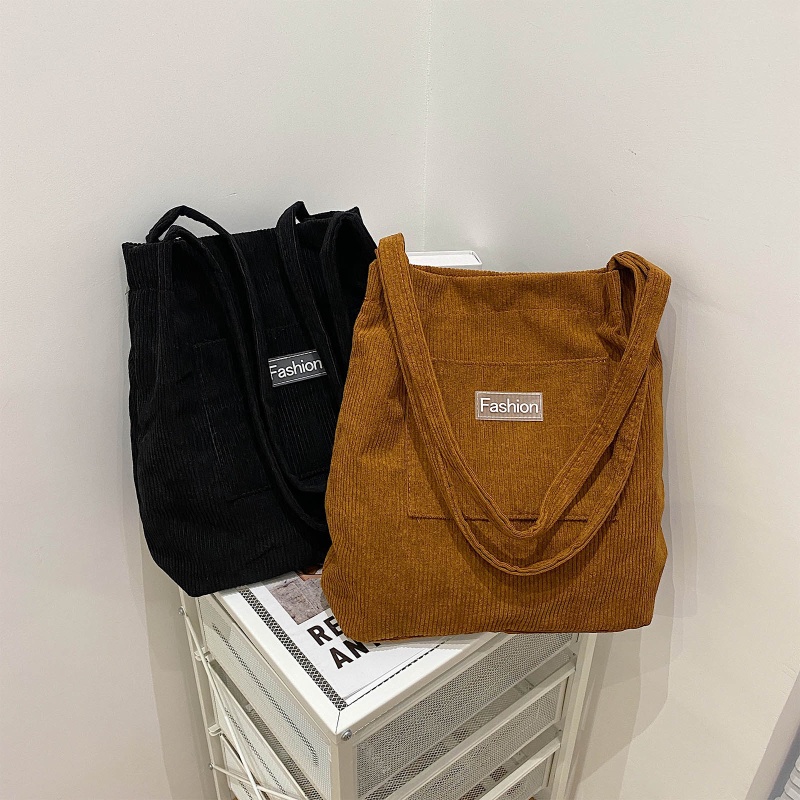 Túi Tote Đeo Vai / Xách Tay Bằng Vải Nhung Kích Thước Lớn Phong Cách Cổ Điển