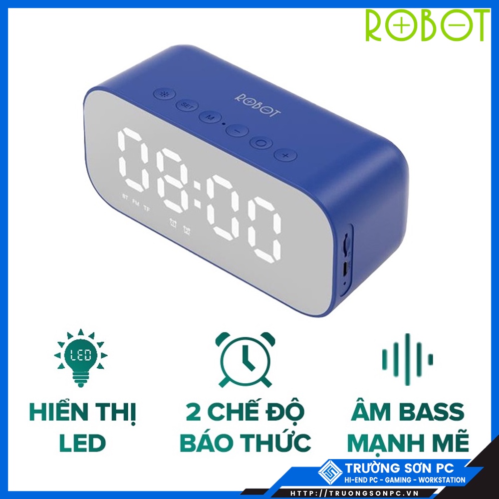 Loa Bluetooth ROBOT RB550/ RB560 - Kiêm Đồng Hồ Báo Thức Màn Hình LED Tráng Gương | Hỗ Trợ Thẻ Nhớ AUX