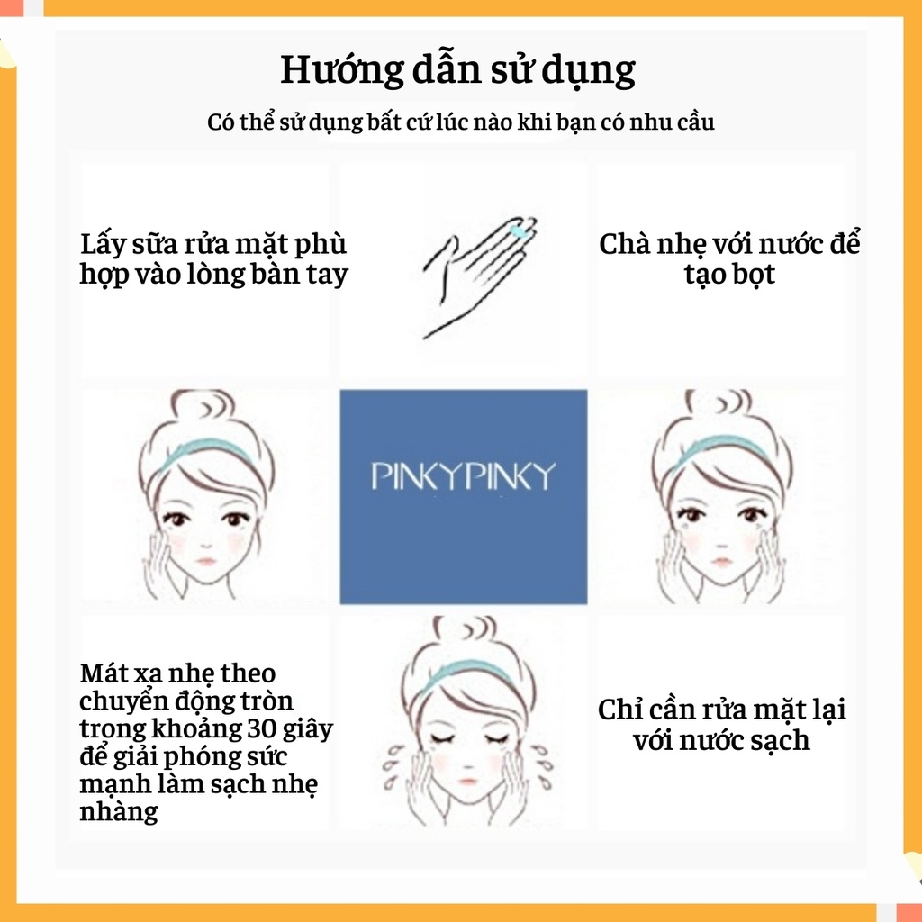 Sữa Rửa Mặt Amino Acid Sữa Rửa Mặt Tạo Bọt PinkyPinky Dưỡng Trắng Sạch Mụn Dành Cho Da Khô, Da Dầu Và Nhạy Cảm Chai 200m