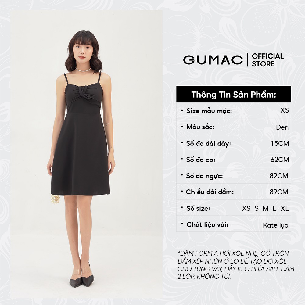 [Mã MABR07062 giảm 8% tối đa 50K đơn từ 249K] Đầm nữ hai dây GUMAC xếp ngực quyến rũ, dáng ôm body đủ màu đủ size DB311 | BigBuy360 - bigbuy360.vn