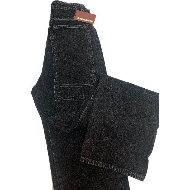 Quần jean nữ ống rộng lưng cao lưng cao dáng suông chất đẹp màu xám khói quần bò nữ cao cấp - GD05 | BigBuy360 - bigbuy360.vn