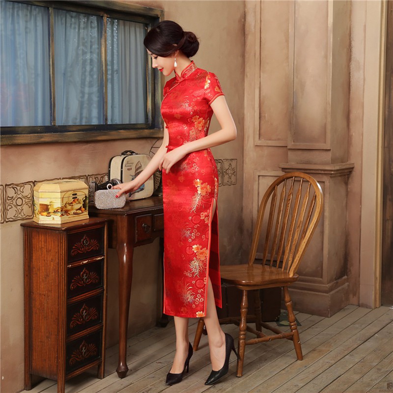 Chinese Traditional Long Cheongsam Plus Size Vintage Slim Female Women Qipao Dress | BigBuy360 - bigbuy360.vn
