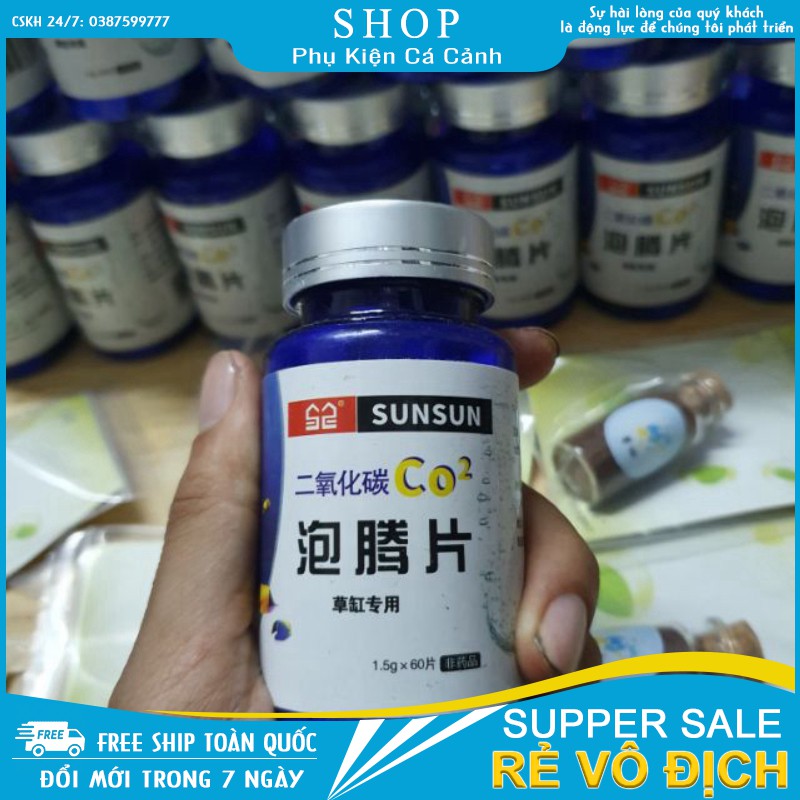 [Mã 11FMCGSALE1 giảm 10% đơn 250K] Viên sủi CO2 hộp 60 viên cung cấp CO2 cho hồ thủy sinh