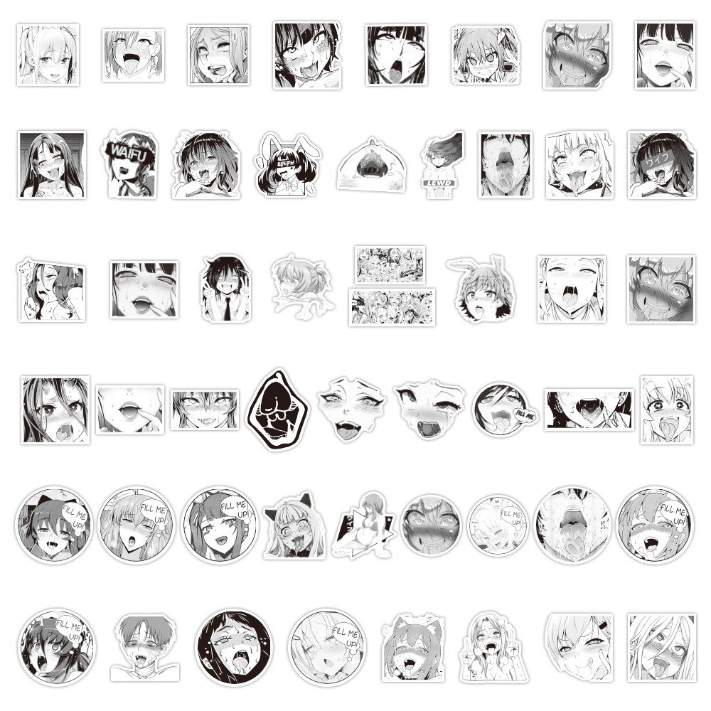 JOJO· Bộ Hình Dán Chống Thấm Ahegao, 50 tờ/bộ