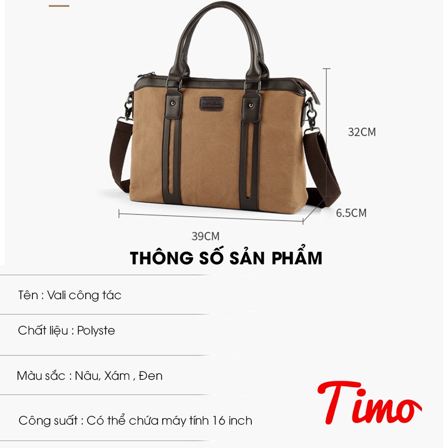 Cặp công sở nam, Cặp văn phòng đựng máy tính laptop da canvas cao cấp cho doanh nhân [ MÃ GIẢM GIÁ SỐC : DAUT10K] | BigBuy360 - bigbuy360.vn