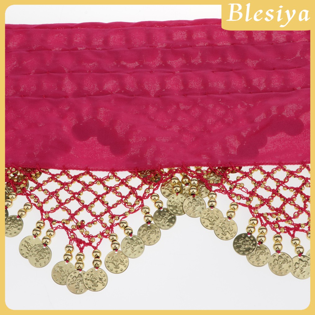 Khăn đeo hông đính đồng xu tua rua trang phục múa bụng thời trang cho nữ