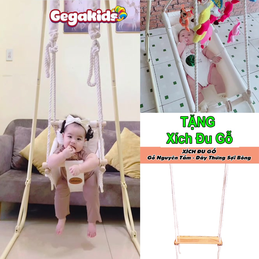 Xích Đu Nhún Nhảy Cho Bé - Combo 3 in 1 Nôi + Xích đu + Nhún nhảy  - Gegakids - Mẫu Cao Cấp GGK-L-CC-C02