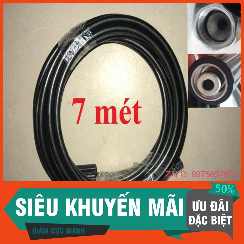 Ống Dây Rửa Xe 7M Cho Máy Bơm Xịt Rửa Áp Lực Cao-Ren Trong 14mm Hàng loại 1