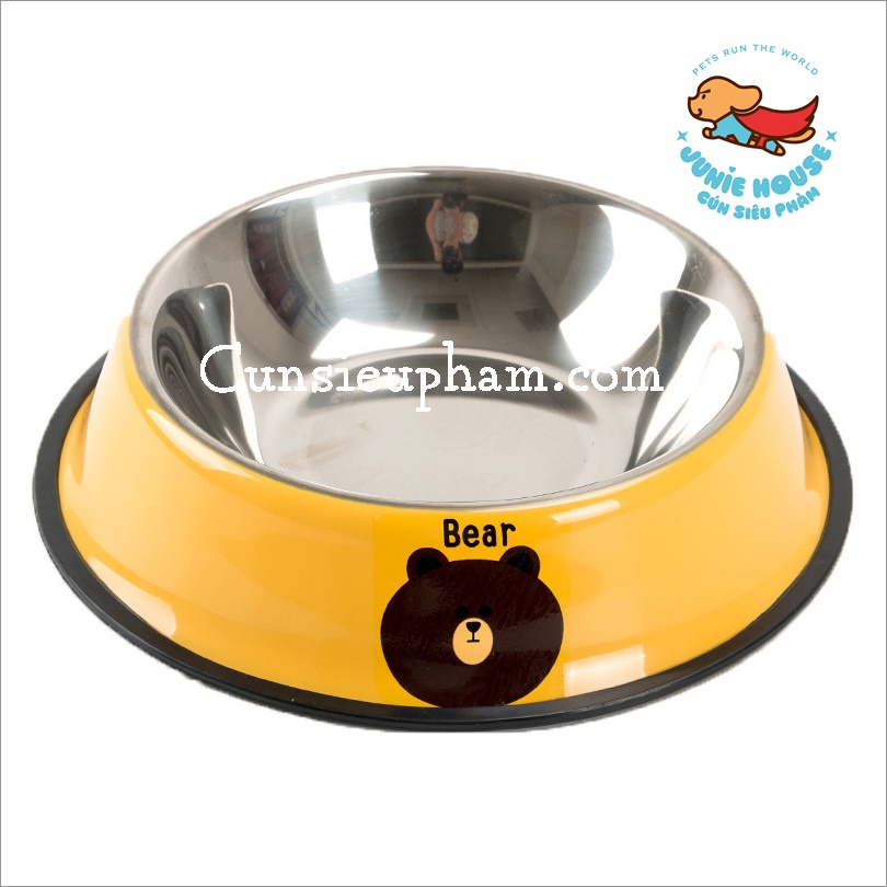 Khay ăn inox dễ thương cho chó mèo