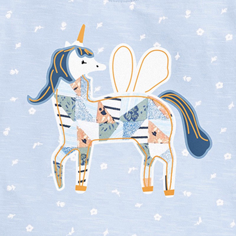 Áo thun hè cotton Little Maven xanh Pony tay xoè LM5210 cho bé gái 2-8 tuổi Mẫu mới 2022 - Little Maven Official Store