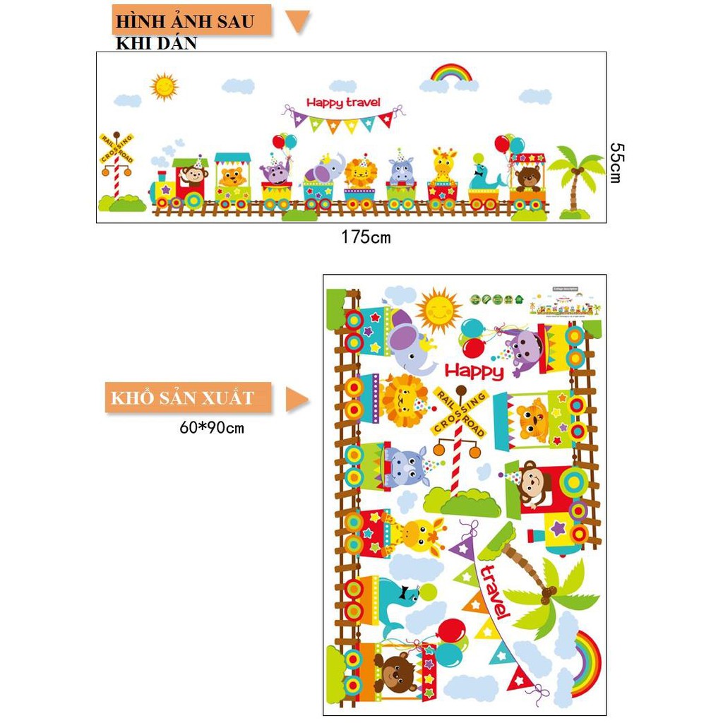 Decal dán tường Đoàn xe vui vẻ 2