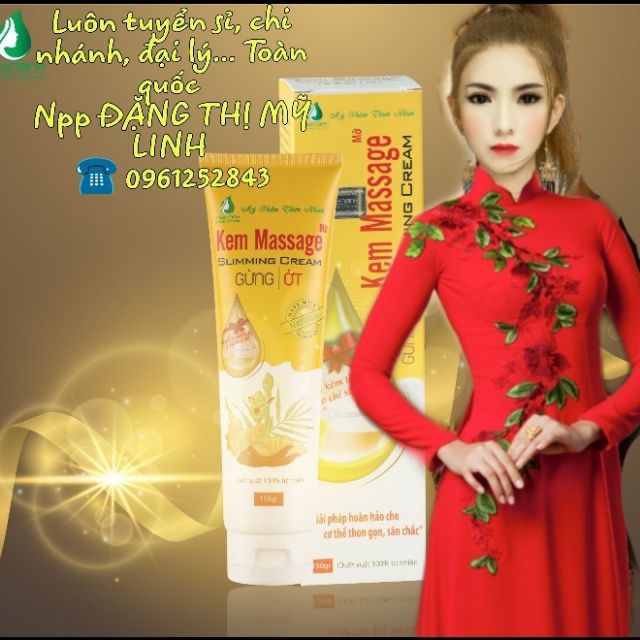 KEM MASSAGE SLIMMING CREAM (KEM TAN MỠ NGÂN BÌNH) MUA 1 KEM TAN MỠ TẶNG 1 ĐAI NỊT BỤNG